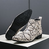 abordables Bottes de Costume-Bottines Chelsea à bout pointu en similicuir imprimé serpent pour homme – Chaussures de soirée, de scène et de soirée