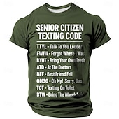  Funny Senior Citizen Texting Code Men's Short Sleeve Graphic T-Shirt Gag Gift
