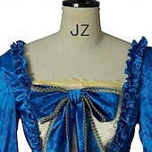 olcso Ruhák-Rokokó Reneszánsz Gyarmati Divatos jelmez Báli fazon Báli ruha Extra méret Királynő Hercegnő Jacquardszövet Jelmez Női királyi Mindszentek napja Farsang Teljesítmény Álarcos mulatság Ren Faire