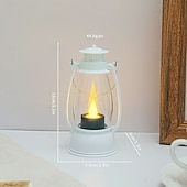 billige Campinglys og lykter-6/12 stk. jul retro LED-stearinlys kreativ oljelampe halloween ornamenter ferie camping bærbar nattlys bryllup bursdag atmosfære dekorasjon