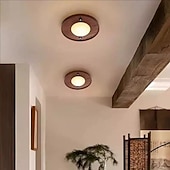 baratos Candeeiros de Parede de interior-Indoor Wall Light LED Marble Wood Living Room Bedroom Metal Wall Lights Wall Light Fixtures for Bedroom Bathroom