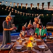 abordables Luces de Navidad-Lámpara de fuego artificial, recargable por USB, velas sin llama con llama parpadeante, luz LED de 3 modos para acampar al aire libre, vacaciones, Halloween, Navidad, Acción de Gracias, decoración de