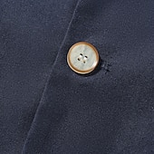 economico Giubbotti Casual-Per uomo Giacca di lino Formale Casa Bottoni Minimalista Primavera &amp; Autunno Autunno Tutte le stagioni Tinta unica Attivo Vintage Colletto a Camicia Regolare Blu marino Verde Cachi Azzurro Giacca