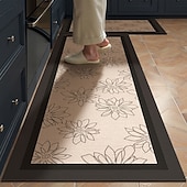 economico Tappeti corridoio-Tappeti da cucina di lusso in terra di diatomee color crema, ampia area, copertura totale, assorbente, resistente all'olio, asciugatura rapida, antiscivolo, tappeto da cucina, decorazione per la casa
