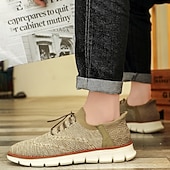 economico Sneakers Casual-scarpe da ginnastica Oxford traspiranti da uomo in maglia – scarpe casual leggere con finiture in pelle di vacchetta per camminare, indossare ogni giorno e viaggiare