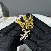 זול סיכות-תפס לשיער קלאסי רטרו גיאומטרי נושא פרחוני אלגנטית אופנתי מותאם אישית פשוט סִכָּה תכשיטים צהוב עבור חתונה מפלגה מתנה ארוסים נשף רקודים פֶסטִיבָל