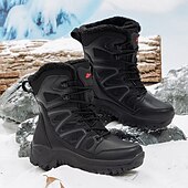 economico Stivali invernali e neve-stivali da neve invernali alti impermeabili da uomo con fodera in pelliccia, suola in gomma antiscivolo, calzature da trekking isolate per climi estremamente freddi, trekking e avventure in montagna