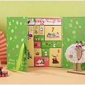 cheap Gift Wrapping &amp; Bag-24 Grids Empty Christmas Advent Calendar Boxes DIY Refillable Christmas Blind Box 24 Days Advent Countdown Gifts Boxes Kraft Paper Candy Box New Year Decorations