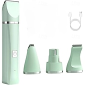 billige boretilbehør-Profesjonelt 4-i-1 oppladbart hundeklippesett, støysvak trådløs kjæledyrklipper for ansikt, poter, ører, tånegler, katt &amp;trimmer for smådyr