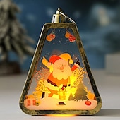 halpa sisätilojen jouluvalot-1 kpl 13 * 10 cm jouluinen led-elektroninen kynttilä retro-tuulivalo riippuva lyhty sisä- ja ulkokäyttöön kokoontumispöytäilmakehä koristevalo pieni lehtivalo ag10 * 3 paristoa