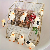 abordables Guirlandes lumineuses de fête-Guirlande Lumineuse Pinguin Féérique 1.5m 10LEDs Alimentée par Pile Chambre d'Enfants Affichage à Domicile Fenêtre Fête d'Anniversaire Décoration Hivernale
