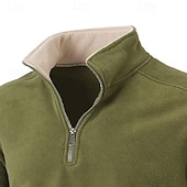cheap Basic Sweatshirts-Men's Sweatshirt Fleece Hoodie Quarter Zip Sweatshirt Fleece lined Hoodie Black Army Green Beige Gray High Neck Plain Patchwork Color Block Sports &amp; Outdoor Casual Daily Streetwear Cool Sportswear