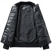 cheap Faux Leather Jackets-Men's Faux Leather Jacket Biker Jacket Motorcycle Jacket Vacation Daily Windproof Pocket Spring Fall Plain Fashion Classic Stand Collar Regular Black Red Jacket