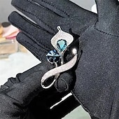 cheap Pins and Brooches-Brooches Classic Flower Fashion Simple Brooch Jewelry Silver For Wedding Party Gift Engagement Prom Festival