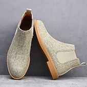 economico Stivali Chelsea-stivali chelsea da uomo color cachi, stile casual e leggero alla caviglia con soffietti elastici, per l'ufficio, le uscite del fine settimana e il comfort quotidiano