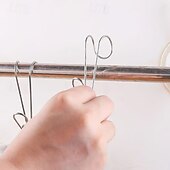 お買い得  収納＆整理-25個のステンレススチール製洗濯バサミフッククリップ、丈夫な吊り下げクリップ、多目的湾曲フッククランプ、キッチンバスルーム収納、家庭用洗濯物干し用靴下乾燥オーガナイザー、再利用可能な金属クリップ。