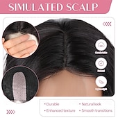 ieftine Peruci de petrecere-Peruci pentru femei, de culoare maro nuc ombre până la blond cenușiu, pentru păr, lungime medie, 40 cm, creț și ondulat, cu despărțire pe mijloc, perucă sintetică cu aspect natural, pentru