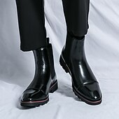 levne Boty Chelsea-Pánské hnědé chelsea boty z umělé kůže – klasické kotníkové boty s kulatou špičkou a pohodlnou podrážkou, stylové společenské boty do práce, na obchodní akce a formální příležitosti.