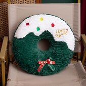 economico Biancheria da Letto di Natale-nuovo regalo di Natale - simpatico pupazzo di peluche a forma di omino di pan di zenzero &amp;cuscino a ciambella, decorazione per la casa delle feste, ornamento imbottito