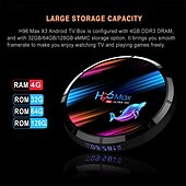رخيصةأون تي في بوكس-صندوق تلفاز يعمل بنظام أندرويد 9.0، h96max s905x3، بلوتوث 4.0، شاشة رقمية بدقة 4K، يدعم H.265 Cortex A55، سعة تخزين 4 جيجابايت، 128 جيجابايت، 64 جيجابايت، 32 جيجابايت
