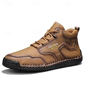abordables Bottes-Chaussures de travail décontractées kaki pour hommes, baskets d&#039;extérieur à lacets durables avec semelle antidérapante pour la randonnée, le camping, la conduite et les activités quotidiennes