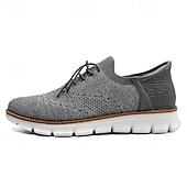 economico Sneakers Casual-scarpe da ginnastica Oxford traspiranti da uomo in maglia – scarpe casual leggere con finiture in pelle di vacchetta per camminare, indossare ogni giorno e viaggiare