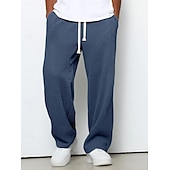  Męskie Spodnie dresowe z prostymi nogawkami Spodnie waflowe Ściągana na sznurek Siateczka Oddychający Pełna długość Codzienny Prosta Ciemnobrązowy Czarny Średnio elastyczny