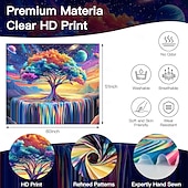 رخيصةأون Tapestries Blacklight-شجرة الحياة المتوهجة الجميلة، سماء كوكب، شلال، منظر طبيعي، نسيج معلق، جدار فني، نسيج كبير، جدارية ديكور، صورة خلفية، بطانية، ستارة، ديكور غرفة النوم، غرفة المعيشة، المنزل