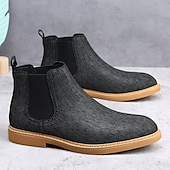 economico Stivali Chelsea-stivali chelsea da uomo color cachi, stile casual e leggero alla caviglia con soffietti elastici, per l'ufficio, le uscite del fine settimana e il comfort quotidiano