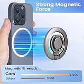お買い得  スマホホルダー-磁気電話グリップ、ジャイロスコープ電話リングホルダーグリップ、ハンドヘルド電話指サポートスタンド、デスクトップ電話スタンドに最適
