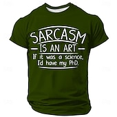  Herren Lustiges Sarkasmus PhD Grafik Tee - 'Sarkasmus ist eine Kunst' Zitat Kurzarm T-Shirt für Humor-Liebhaber