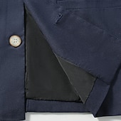 economico Giubbotti Casual-Per uomo Giacca di lino Formale Casa Bottoni Minimalista Primavera &amp; Autunno Autunno Tutte le stagioni Tinta unica Attivo Vintage Colletto a Camicia Regolare Blu marino Verde Cachi Azzurro Giacca