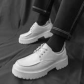 economico Scarpe Oxford-scarpe oxford nere lucide da uomo – scarpe eleganti stringate in vernice con suola spessa per feste serali, moda gotica, concerti e occasioni speciali