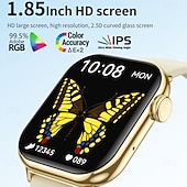abordables Montres connectées-Montre connectée grand écran 1,85 pouces pour hommes et femmes, appels Bluetooth, 100 modes sportifs, fréquence cardiaque, sommeil, santé, musique locale, météo