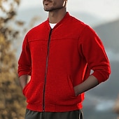 abordables Sudaderas Básicas_-Hombre Sudadera Sudadera con cremallera Sudadera con cremallera completa Negro Rojo Azul Marino Azul Piscina Gris Oscuro Cuello Mao Plano Bolsillo Deporte Diario Festivos Algodón Ropa de calle Básico