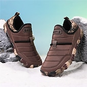 abordables Botas de invierno y nieve-Botas de nieve cálidas de invierno sin cordones para hombre con suela antideslizante, diseño acolchado informal para caminar al aire libre, viajar en climas fríos y uso diario.