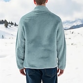 Недорогие Повседневные куртки-Муж. Зимняя куртка Флисовая жилетка Пальто тедди Отпуск Повседневные Сохраняет тепло Карман Флис Зима Полотняное плетение Мода Уличный стиль Воротник-стойка Обычная Черный Синий Темно-синий Серый