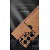 Χαμηλού Κόστους Samsung Θήκη-τηλέφωνο tok Για Samsung Galaxy S25 S24 S23 S22 Plus Ultra Α56 A16 A55 5G A15 Α54 Πίσω Κάλυμμα με βάση στήριξης Υποδοχή κάρτας Ανθεκτική σε πτώσεις Ρετρό TPU PU δέρμα