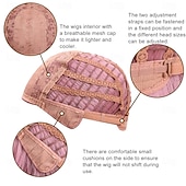 tanie Peruki imprezowe-Falowana peruka z grzywką, damska, krótka, bob, fioletowo-różowa, kręcona, falowana, sięgająca do ramion, syntetyczna, pastelowa peruka bob dla białych kobiet i dziewcząt, do codziennego użytku,