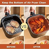 economico Utensili e gadget da cucina-Confezione da 2 tappetini in silicone per friggitrice ad aria: 8,27 pollici resistenti al calore, riutilizzabili, antiaderenti, lavabili in lavastoviglie, adatti a friggitrici ad aria da 5,5–7 qt,