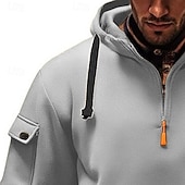economico Felpa Tattica-Per uomo Felpa con cappuccio Felpa con cappuccio e zip corta Felpa con cappuccio tattica Nero Borgogna Blu marino Cachi Grigio chiaro Con Cappuccio Semplice Cerniera Sport &amp; Outdoor Casuale Quotidiano