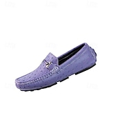 cheap Casual Loafers-Men's Yellow Ostrich Pattern Loafers with Metal Buckle, Casual Slip-On Driving Moccasins for Business, Summer Parties and Everyday Wear