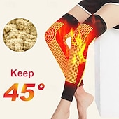 رخيصةأون الرعاية الشخصية والصحة-زوج واحد من أكمام الركبة ذاتية التسخين بالضغط على نقاط معينة من التورمالين، وسادات ركبة حرارية مزدوجة الجوانب من نبات الشيح للرجال &amp;دعامة دعم المفاصل الدافئة للنساء لعلاج برودة الساقين وتخفيف آلام