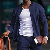 economico giacca sportiva-Per uomo Giacca Leggera Giacca Casual Vacanza Quotidiano Traspirante Tasca Primavera Autunno Blocco di colori Moda Classico Collo alla coreana Regolare Nero Giallo Rosso Blu marino Blu reale Giacca