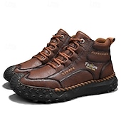 economico Scarponi da trekking-scarpe da trekking casual da uomo marroni, comode scarpe da ginnastica da passeggio con lacci e suola in gomma antiscivolo per viaggi, lavoro e uso quotidiano