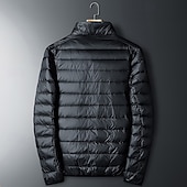 cheap Men's Downs &amp; Parkas-Men's Winter Coat Puffer Jacket Padded Jacket Pocket Polyster Vacation Daily Wear Date Regular Fashion Casual Comfortable Thermal Warm Fall Winter Solid / Plain Color Wine Black Royal Blue Dark Blue