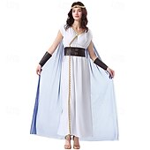 Недорогие Древний Рим и Египет-Древняя Греция ROMAN Необычные костюмы Платье-тога богиня Маскарадный костюм Жен. фантазия Хэллоуин Карнавал Выступление Для вечеринок Взрослые Платье Пояс Накидка
