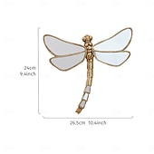 economico Sculture-libellula dalla coda curva in resina color oro – decorazione murale a forma di insetto con finitura a specchio, da collezione per gli appassionati di insetti, ornamento creativo per la casa, le feste