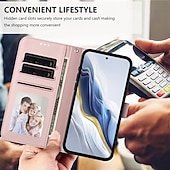 お買い得  その他のスマホケース-電話 ケース 用途 グーグル ピクセル9プロ ピクセル9プロXL Pixel 8 Pro Pixel 8 ウォレットカードケース 全身保護 ストラップ付き カメラレンズプロテクター 猫 レトロ風 TPU PUレザー