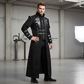 economico Cime-Retrò Vintage Punk &amp; Gotico Steampunk Cappotto Trench Abbigliamento esterno Vampiro Nobile Costume Per uomo Halloween Carnevale Performance LARP Fiera Rinascimentale Adulti Cappotto